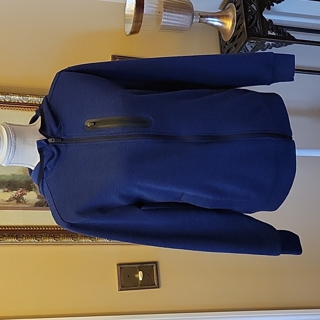 Zelos Endurance Fleece Navy Blue Full Zipper Hoodie Cotton Polyester Small Euc